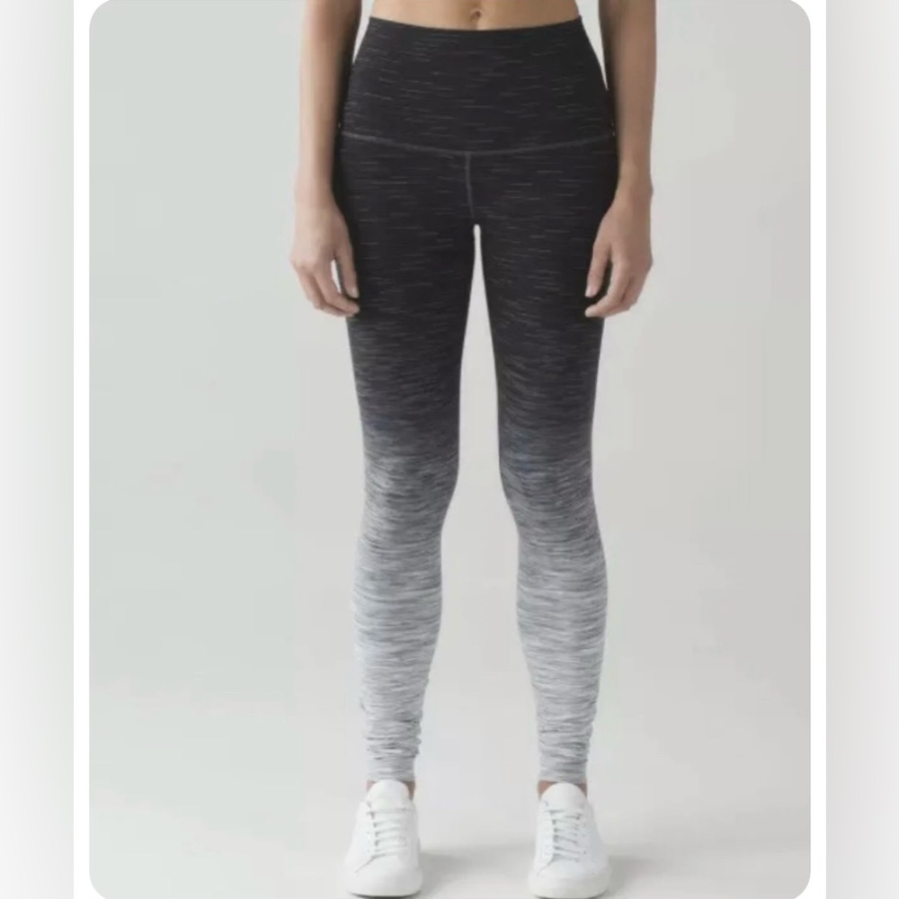 Lululemon Size 2 Black Grey White Ombré Leggings